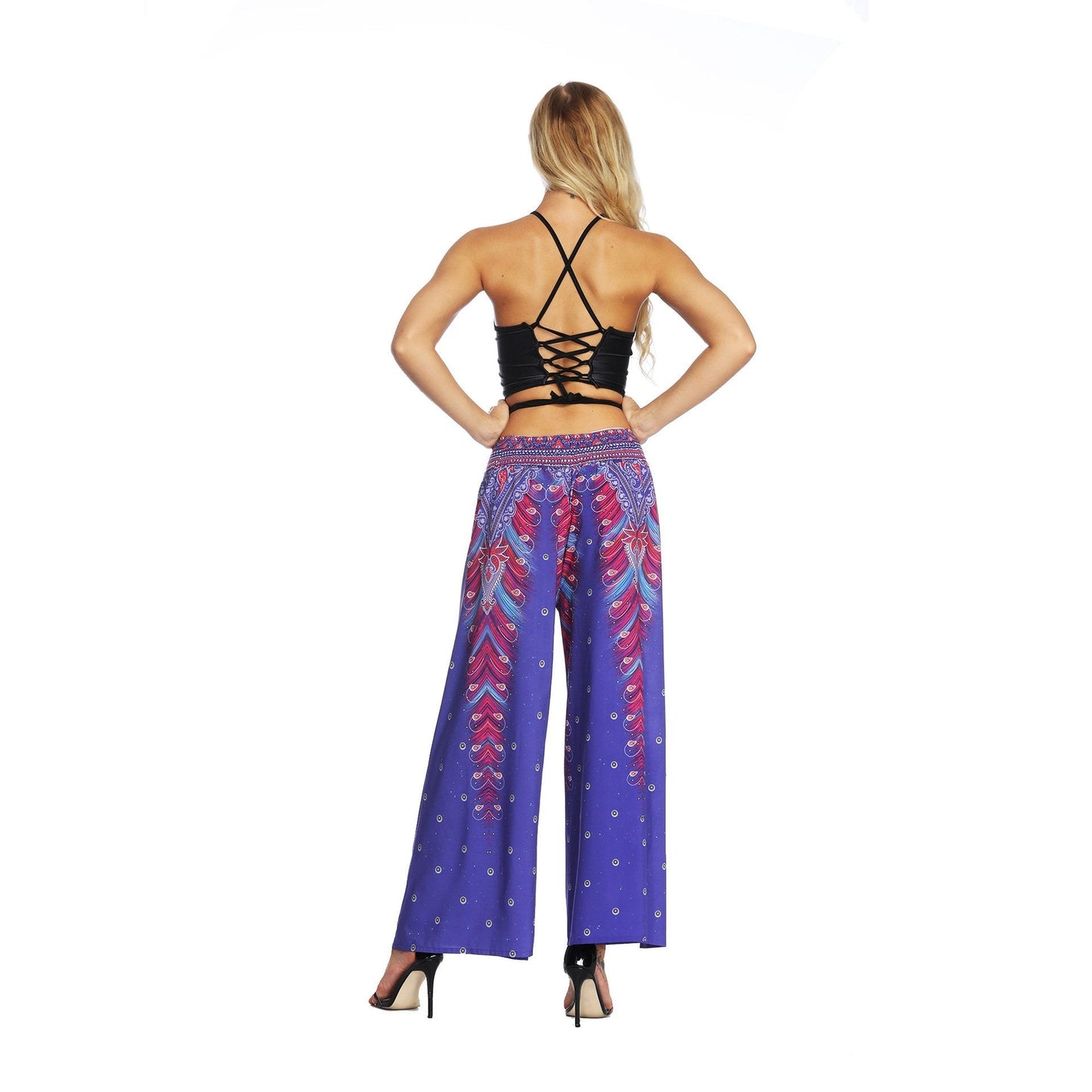Fashion Ethnic Digital Printing High-Waist Wide-Leg Yoga Pants Leisure 3