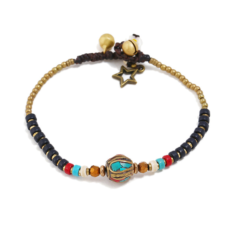 New Tibetan Ethnic Jewelry Hand-Woven Nepal Pearl Retro Bracelet