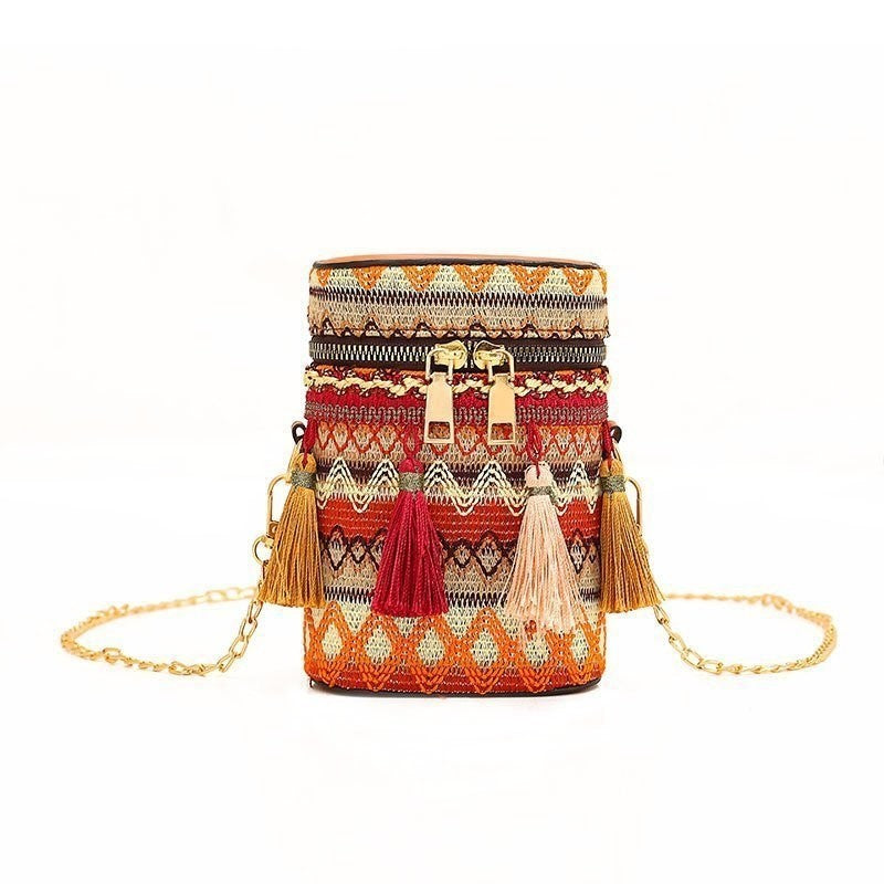 Casual Zippered Tasseled Anti-Stress All-Match Lightweight Bag