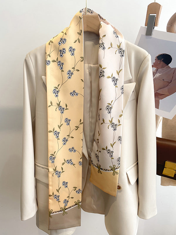 Contrast Color Floral Printed Hair Band Scarf