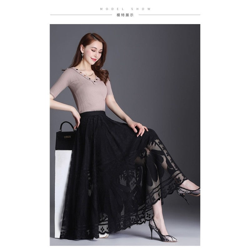 High Waist A-Line Mesh Skirt