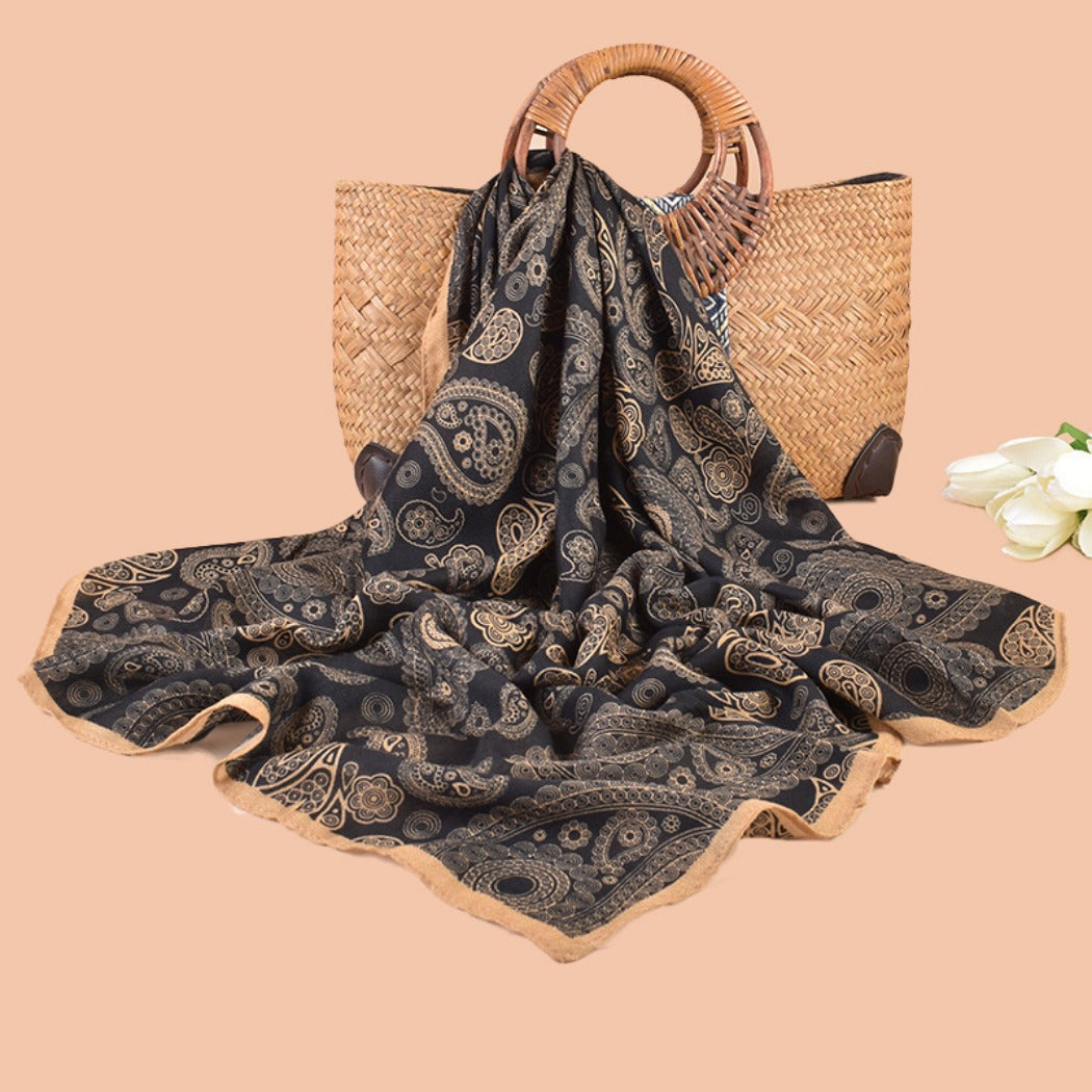 Scarvii - Classic Vintage Paisley Square Scarf - 35inch
