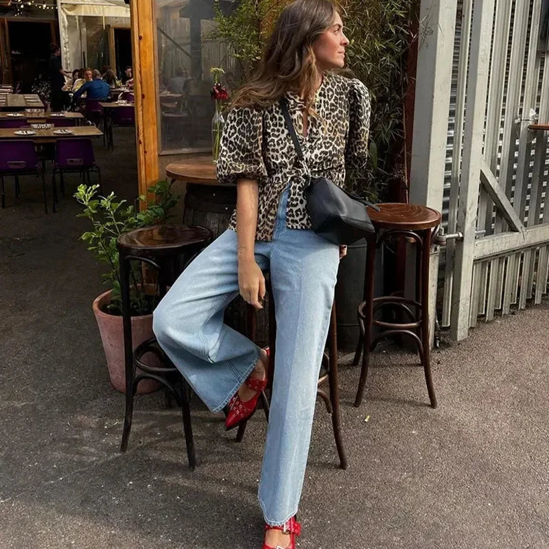 Casual Striped Lace Up Women'S Shirt Fashion Long Sleeve O-Neck Bow Loose Shirts 2024 Spring Summer Hollow Out Lady Outwear