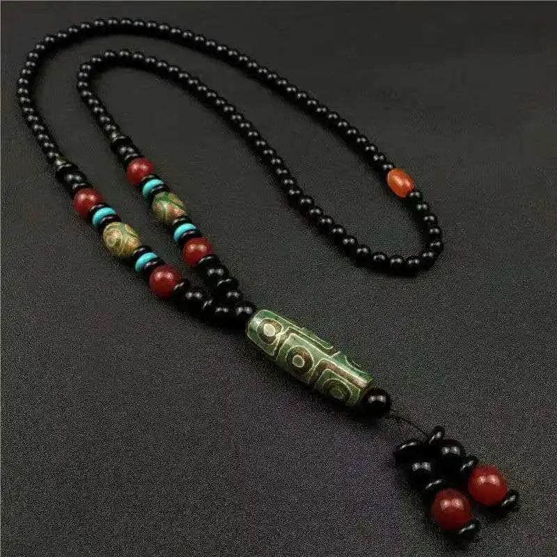 Healing Jewelry Natural Tibetan Dzi Agates Pendant Necklace Nine Eyes Guanyin Ruyi Dragon Agat Stone Necklace For Women Men