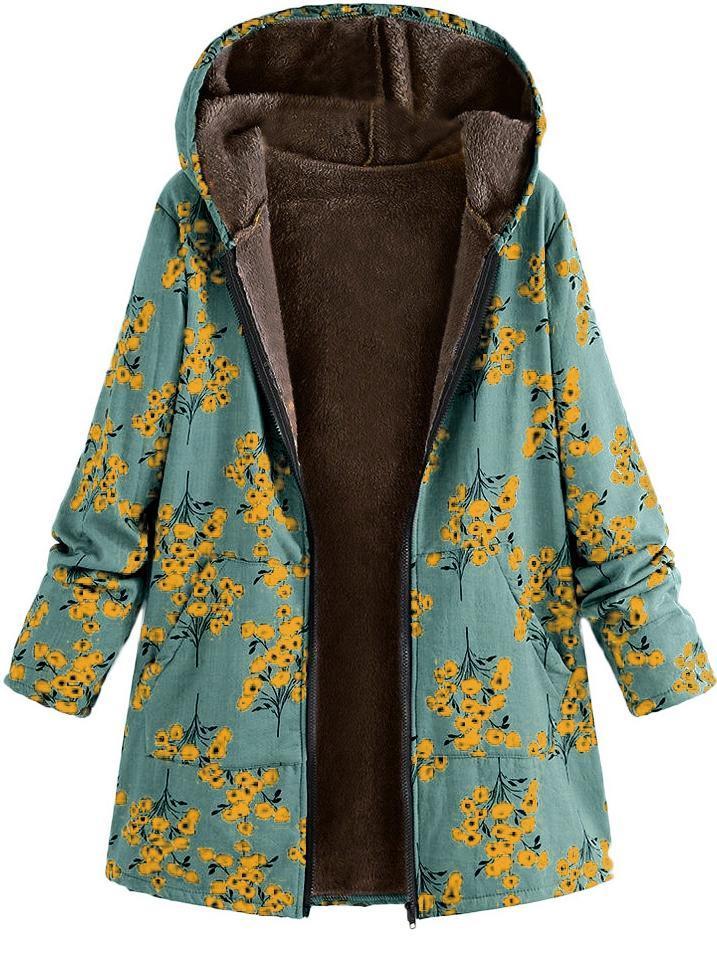 Autumn And Winter Women Hooded Thick Long Coat