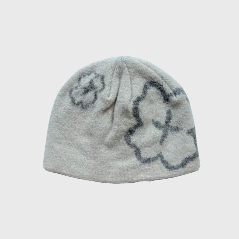 Textured Knitted Wool Blend Beanie Hat for Women