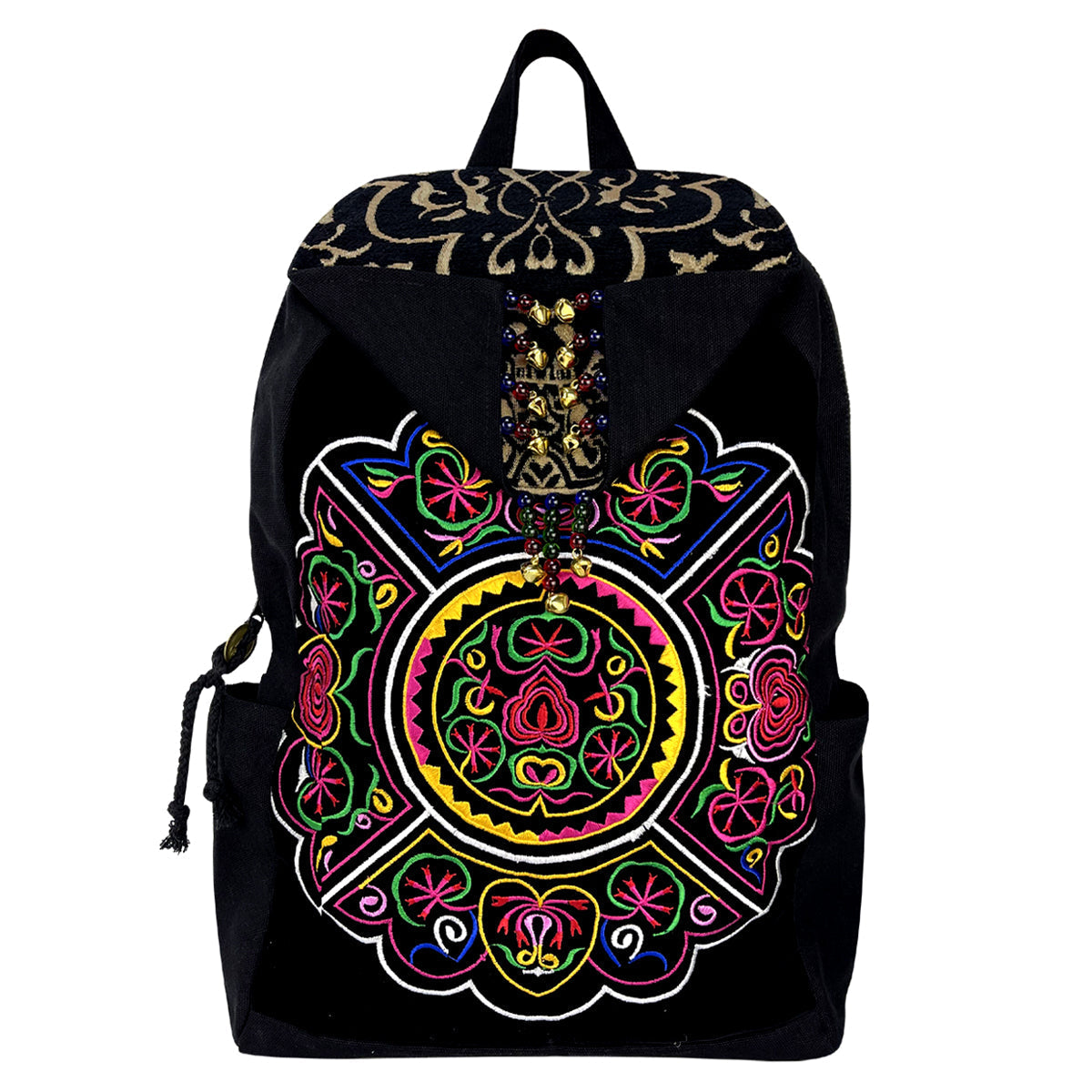 Original Ethnic Style Literature And Art Versatile Retro Tibetan Style Embroidered Backpack Travel Bag Canvas Bag