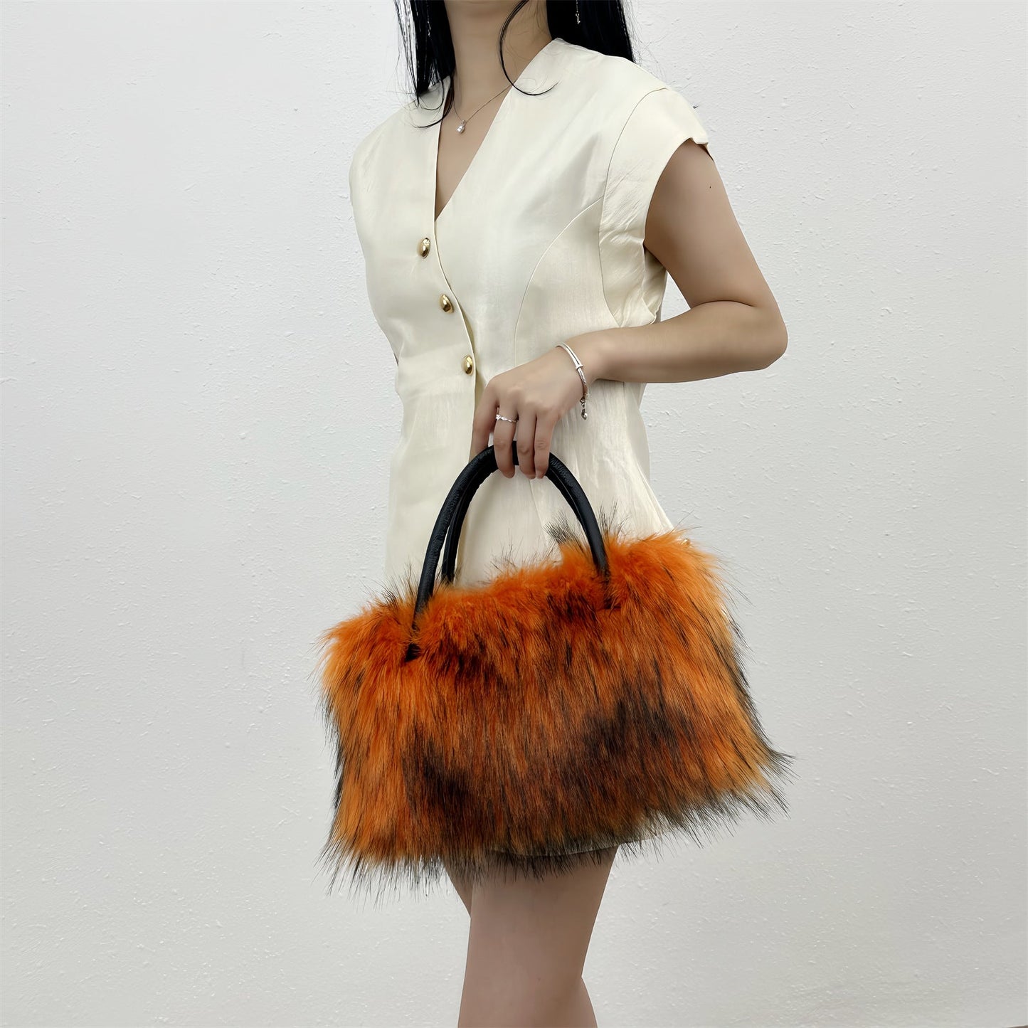 Fluffy Faux Fur Large Capacity Tote Handbag