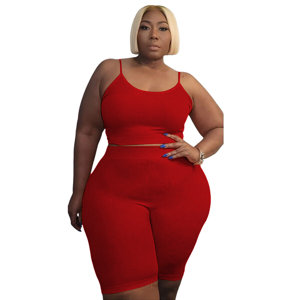 Casual Sporty Two-Piece Set For Plus Size Women