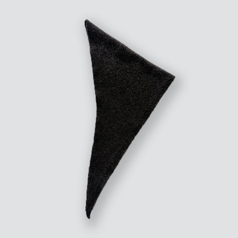 Solid Color Knitted Wool Blend Triangle Scarf for Women