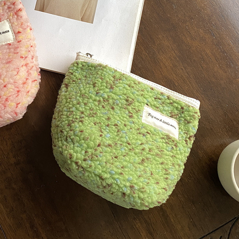 Trendy Mini Plush Makeup Bag Cute Portable Storage Pouch