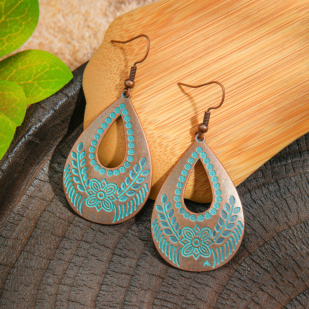 Vintage Style Alloy Earrings with Geometric Design and Bohemian Charm