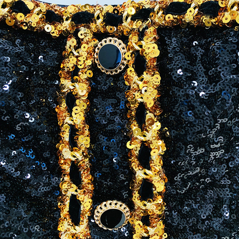 Strappy Black Sequin Dress Chic Elegant Style
