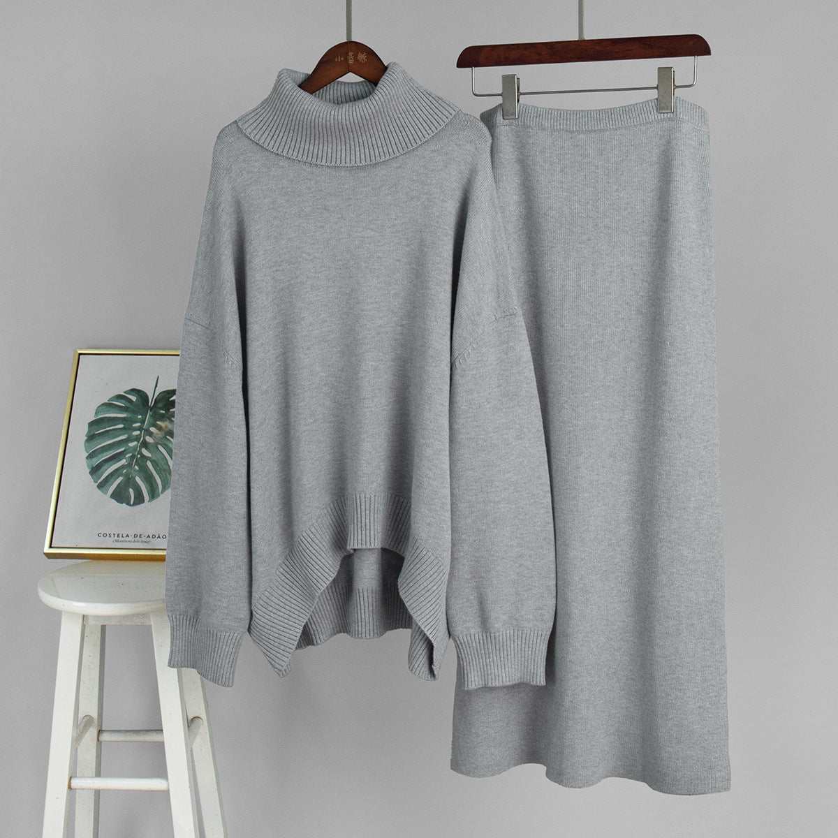 Knitted Sweater and Skirt Set for Women - Casual Chic Style