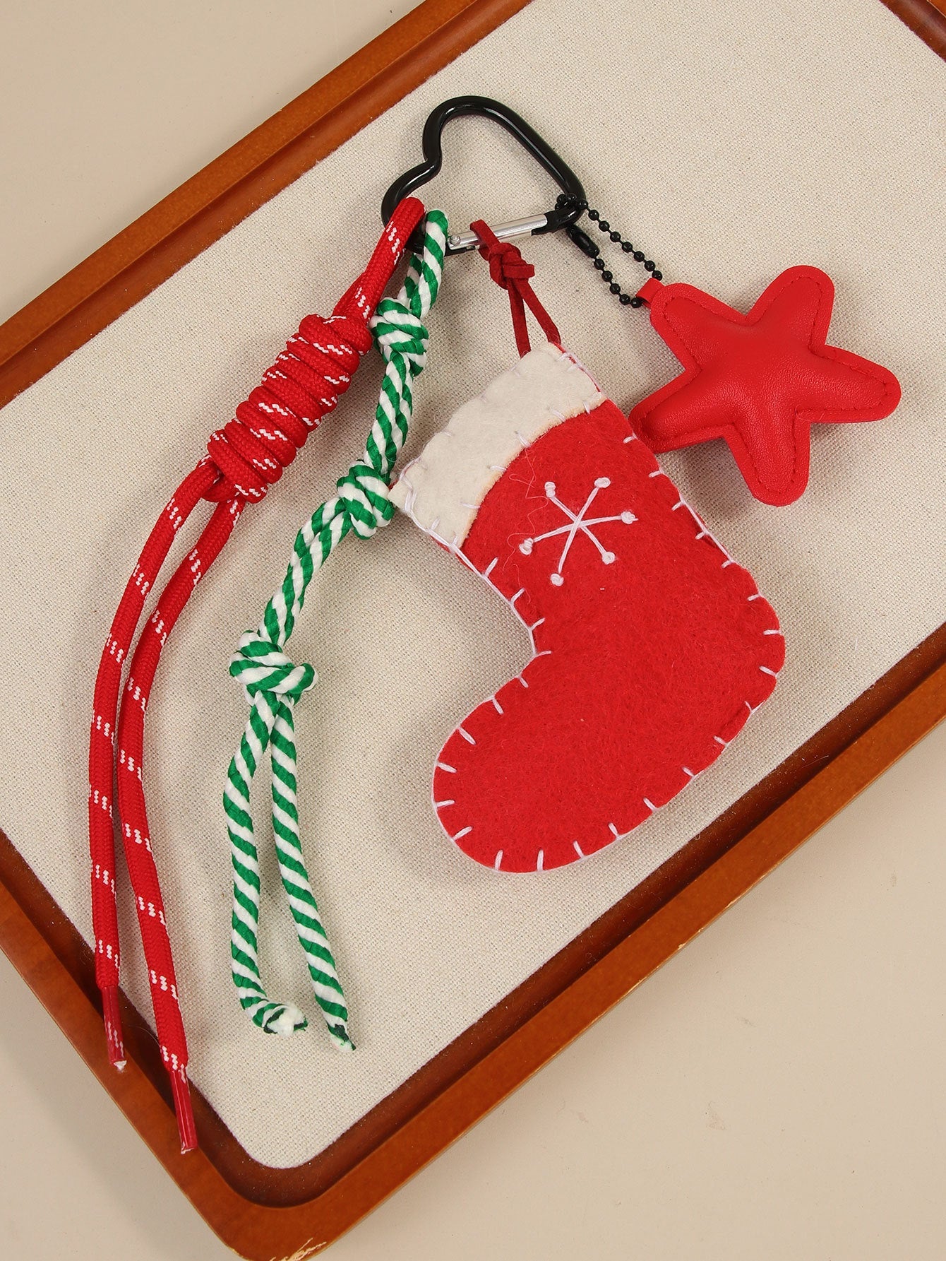 Creative Knit Beanie Christmas Theme Bag Charm