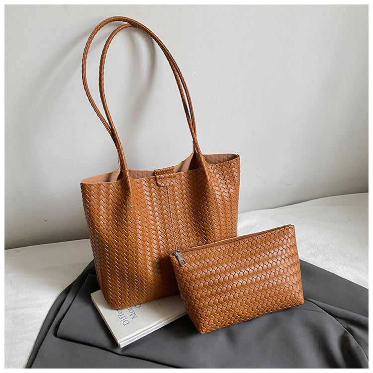 Woven Tote Bag for Women Stylish Casual Shoulder Bag