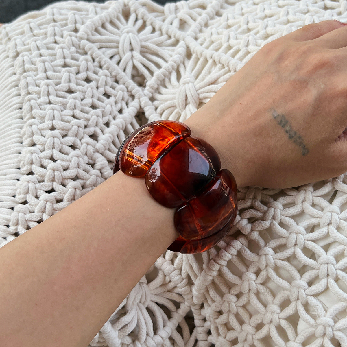 Oval Resin Bracelet Artistic Gradient Acrylic Bangle