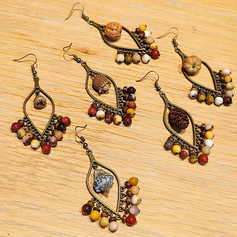 Vintage Chinese Style Tassel Beaded Earrings