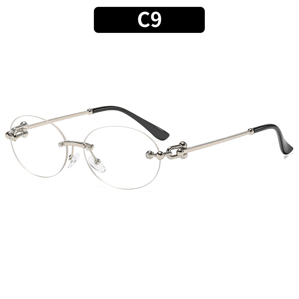 Stylish Oval Frame UV400 Sunglasses for Outdoor Activities