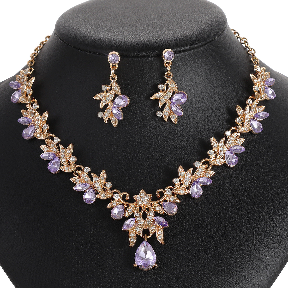Bridal Necklace Set with High-Quality Crystal and Diamond Accents