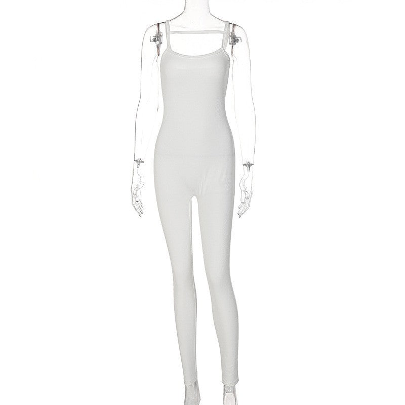 Trendy Solid Color Slim Fit Jumpsuit for Women