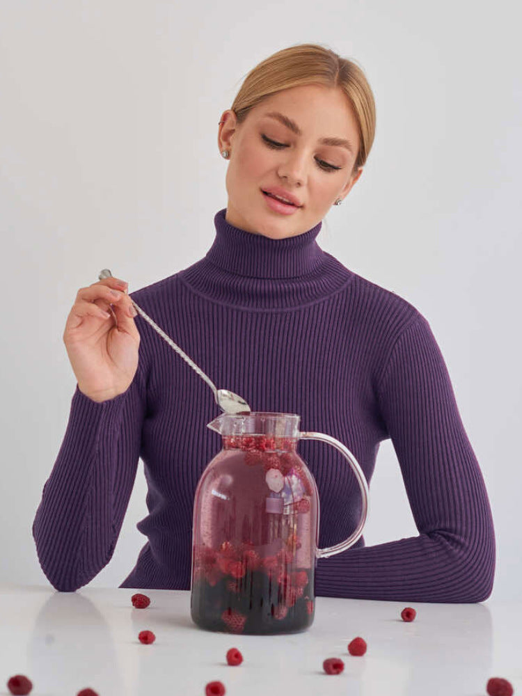 High Neck Knitted Sweater Comfortable Casual Pullover