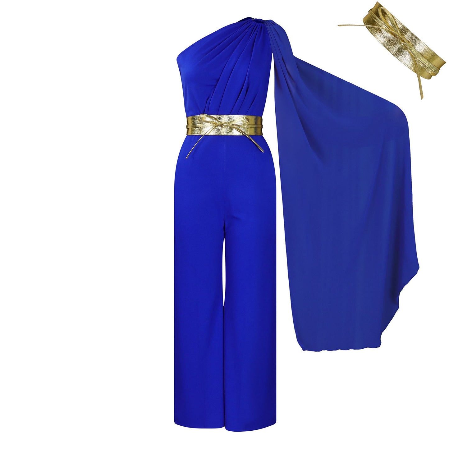 Fashionable Elegant Women'S Jumpsuit With Waist Belt