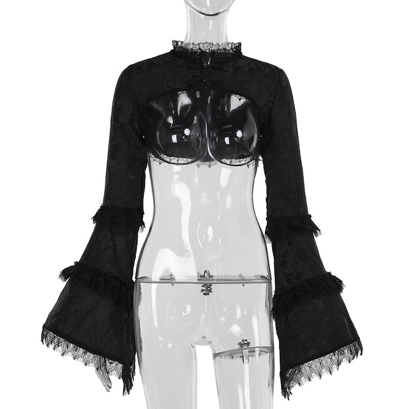 Fashion Pleated Cardigan and Dress Set, Black