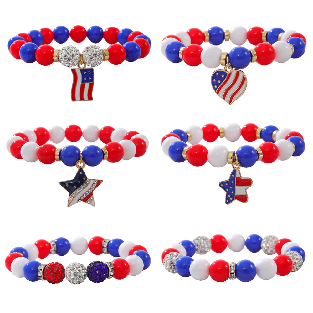 Stylish Star Pendant Love Beaded Bracelet