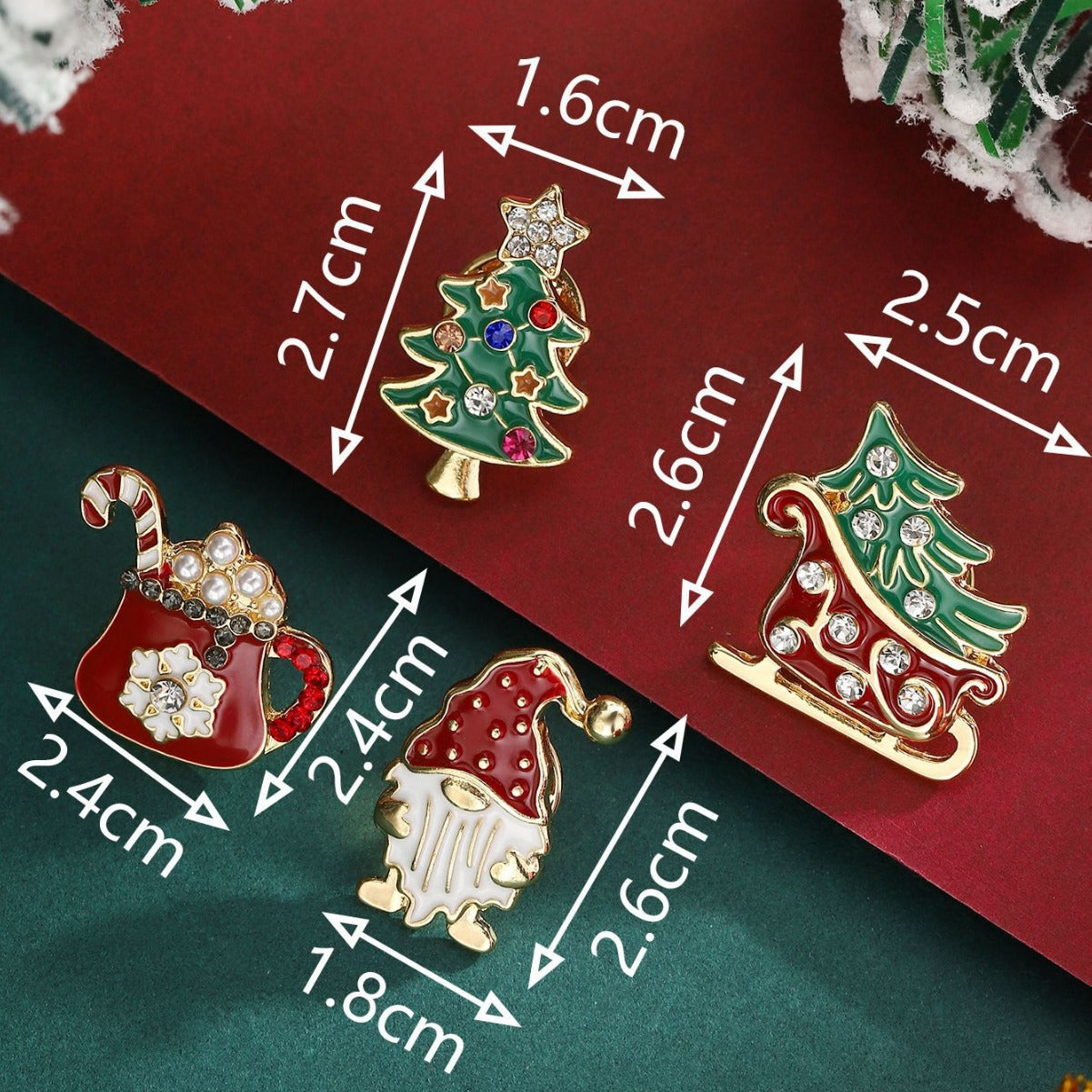Trendy Rhinestone Cartoon Christmas Brooch