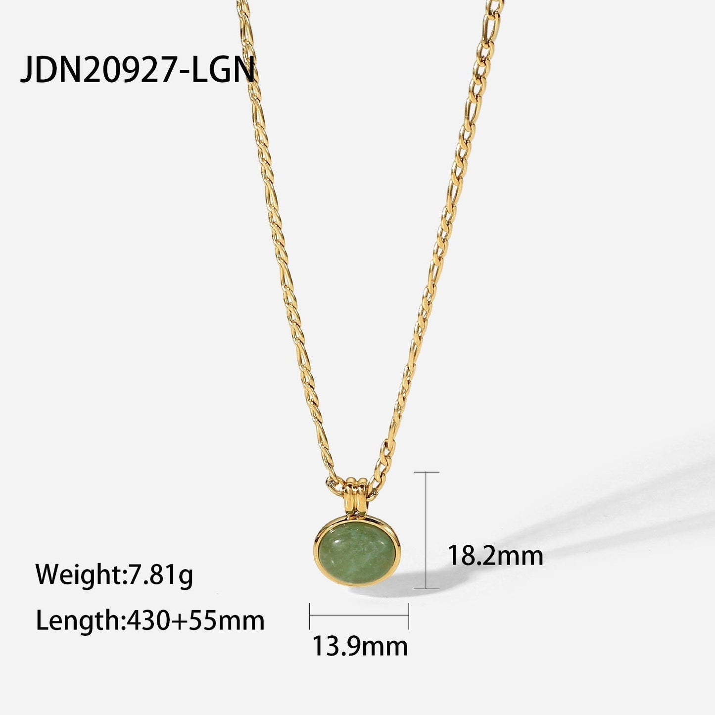 Green Gemstone Pendant Vintage Necklace