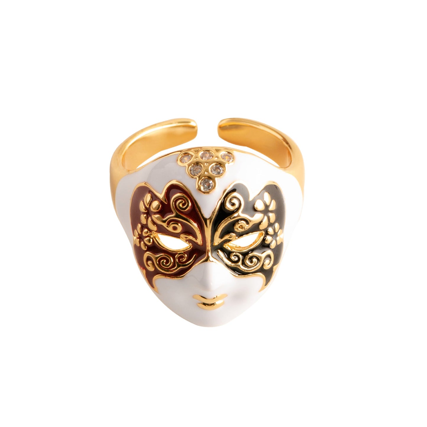 Stylish Creative New Chinese Opera Mask Ring Adjustable Open Band