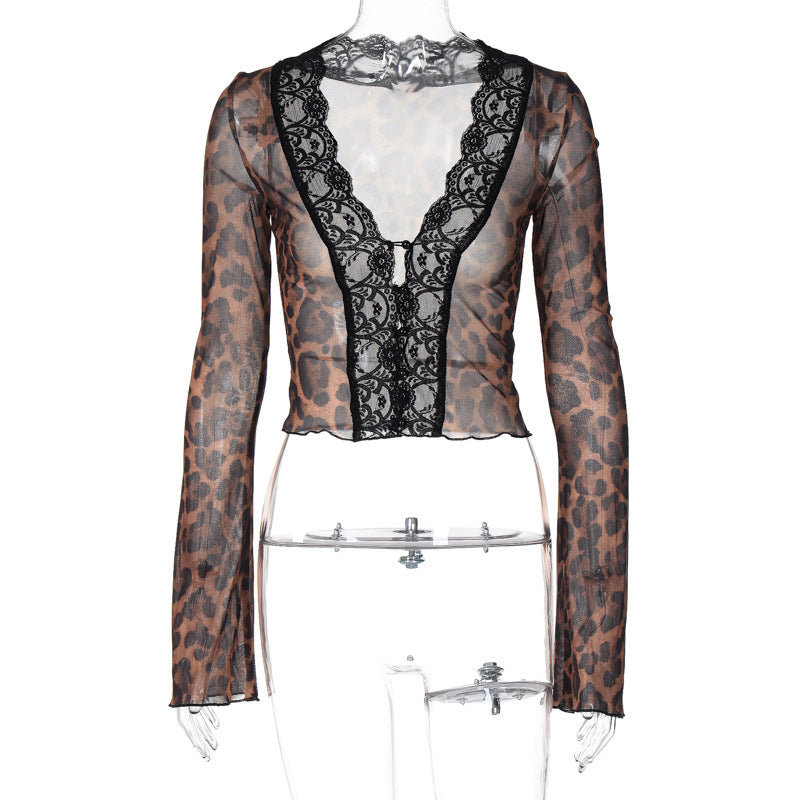 Trendy Floral Lace Cardigan T-Shirt for Women