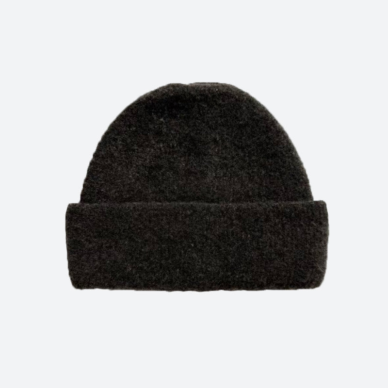 Solid Color Wool Blend Knit Beanie for Women