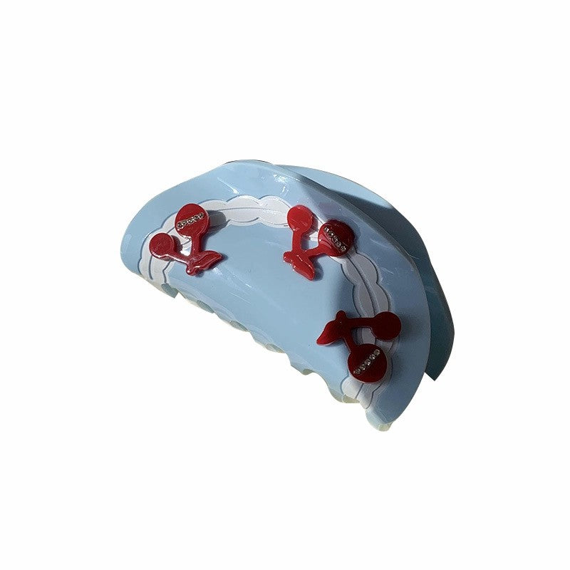 Simple Red Cherry Acetate Hair Claw