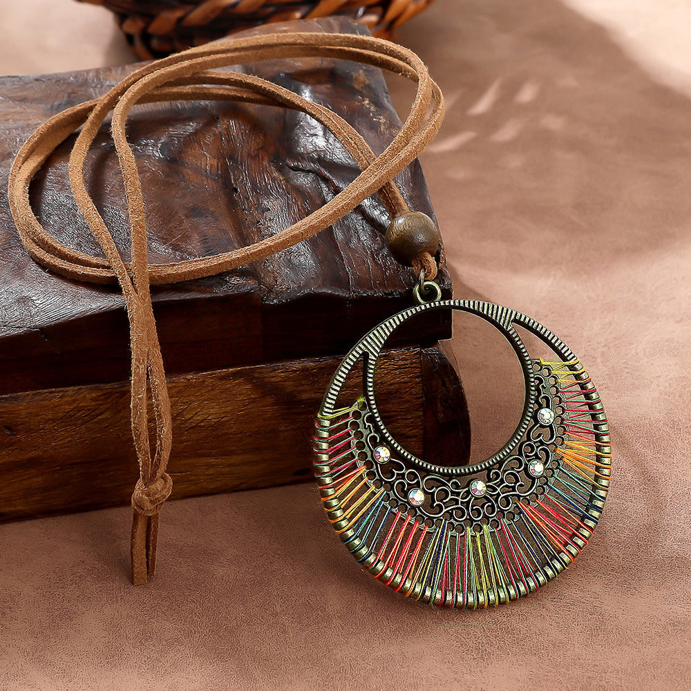 Trendy Ethnic-Inspired Butterfly Flower Necklace With Tassels