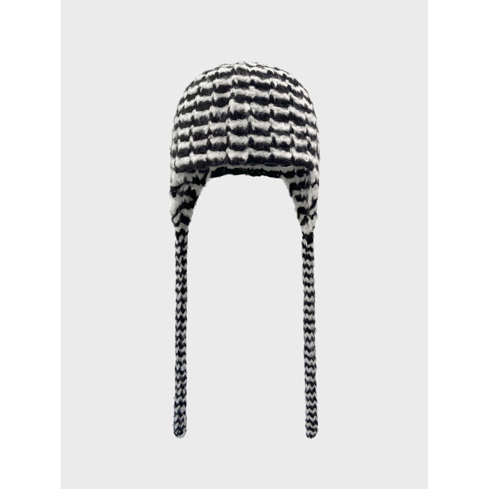 Winter Handmade Crochet Ear Flap Tassel Knit Hat
