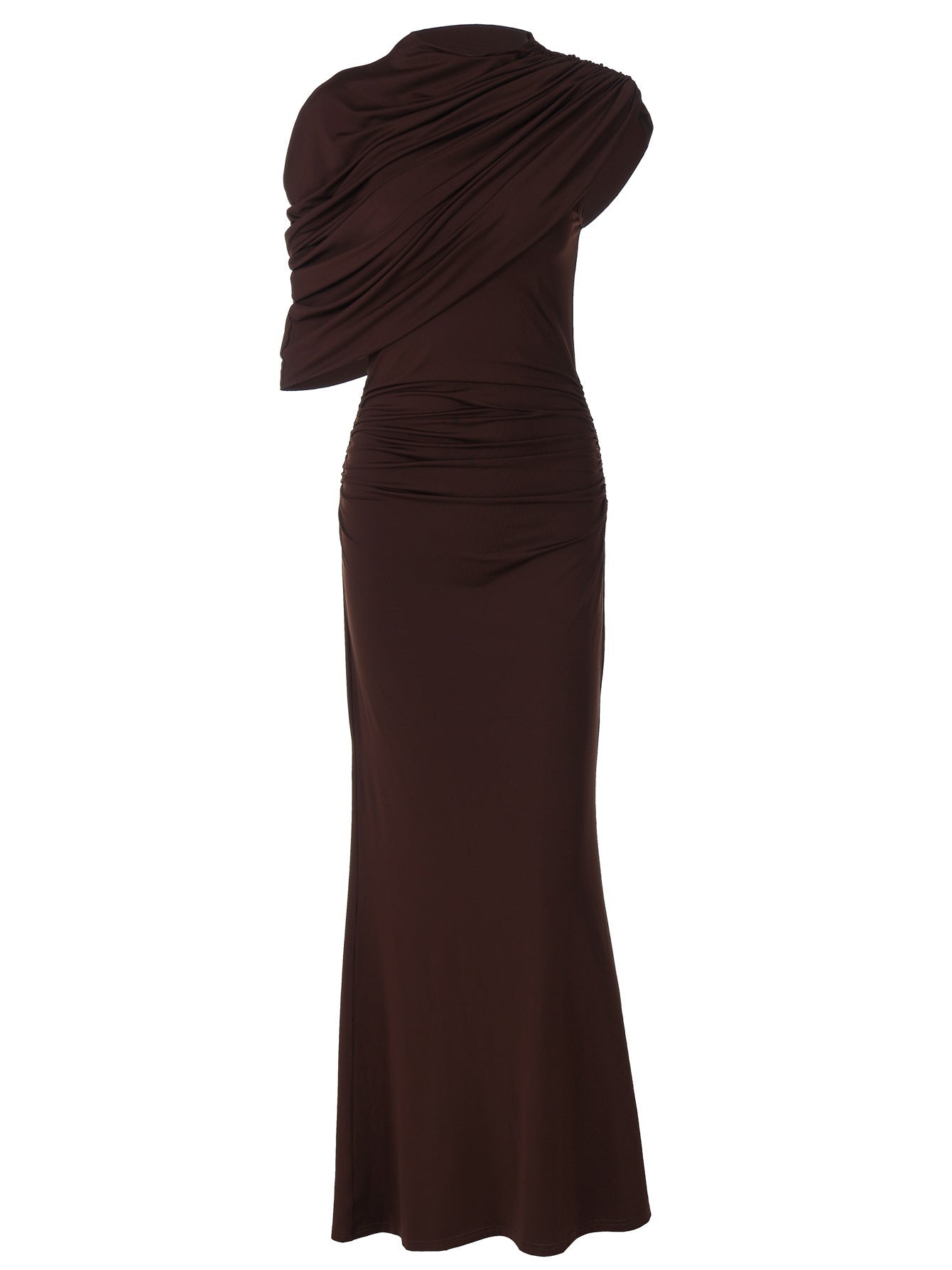 Fashionable Asymmetrical Bodycon Dress With Ruching
