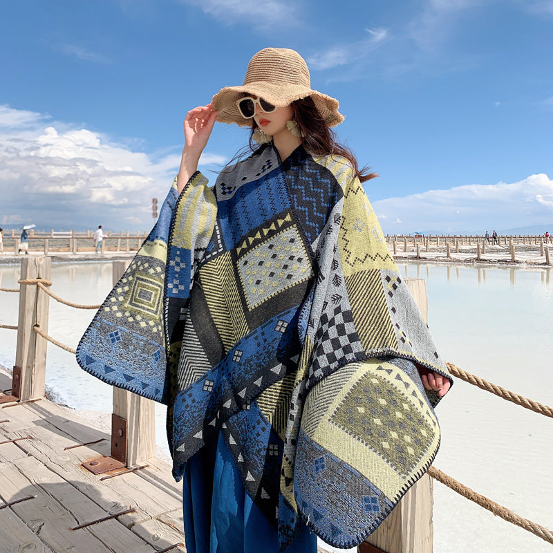 Split Thick Fashion Tibetan Shawl Scarf