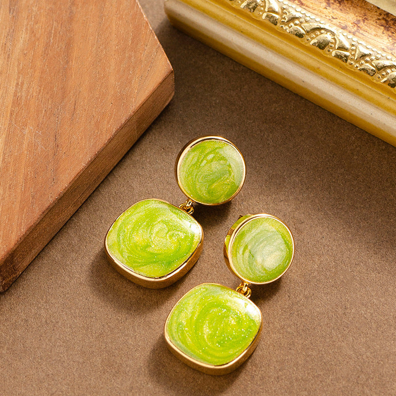 Elegant Vintage Geometric Drop Oil Earrings For Women