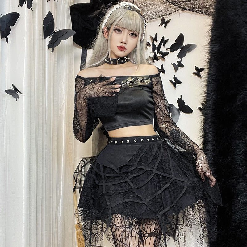 Gothic Punk Pleated Mini Skirt Trendy Casual Street Style