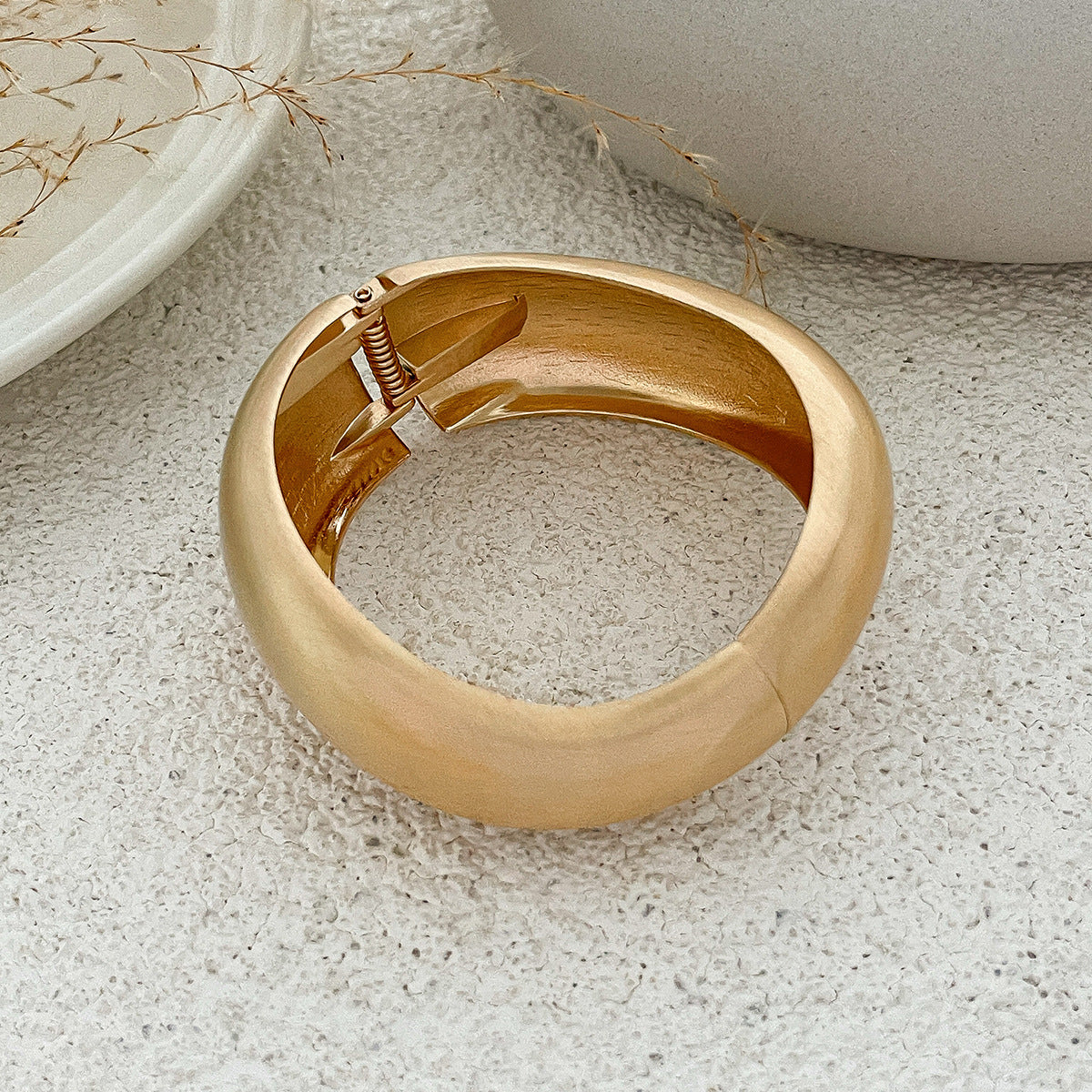 Fashionable Irregular Alloy Bracelet Set Luxurious Wide Band