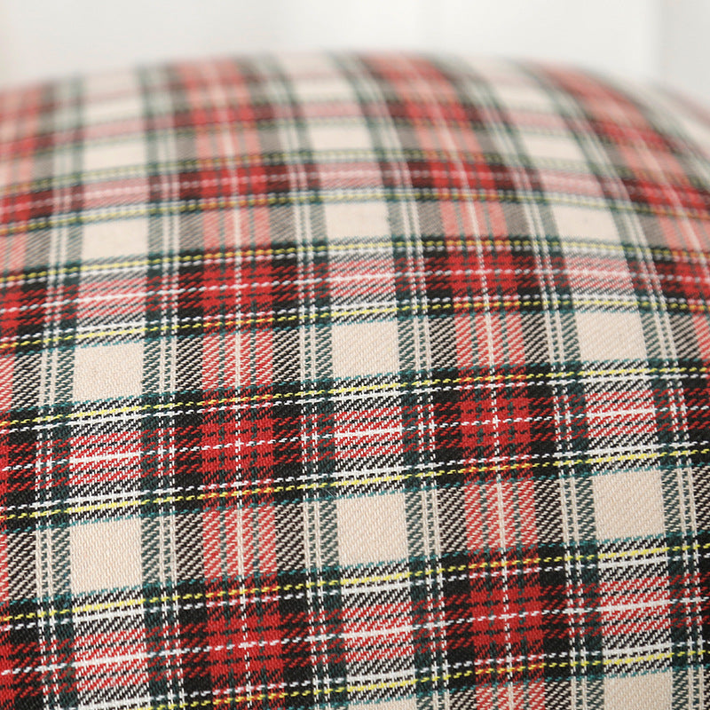 Simple Square Plaid Christmas Throw Pillow Case