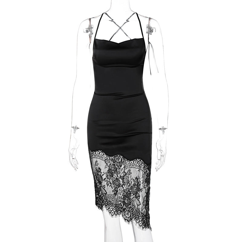 Sexy Lace Patchwork Dress Elegant All-Season Casual Dress