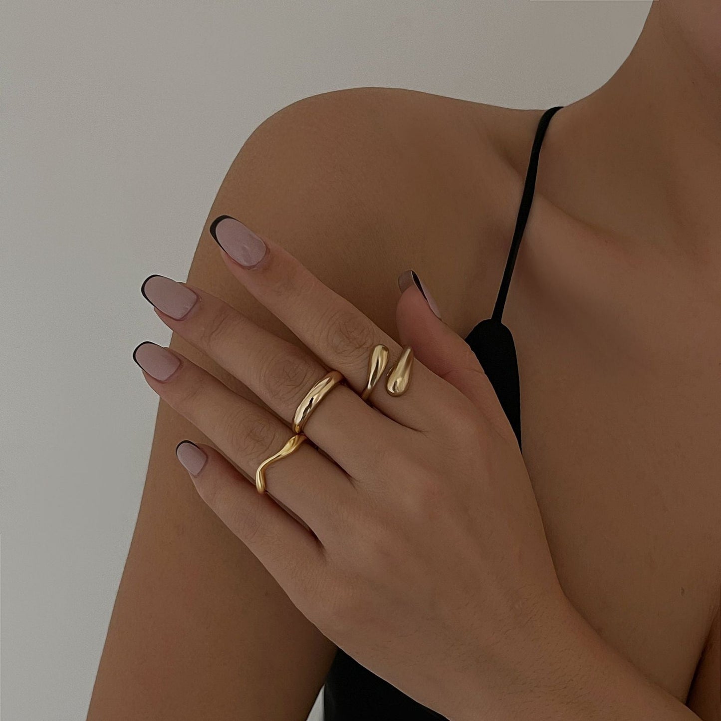Trendy Geometric Metal Drop Rings For Women