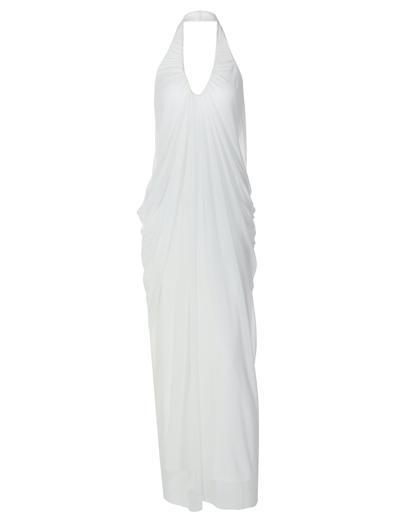 Backless V-Neck Sleeveless Maxi Dress Elegant Vacation Style