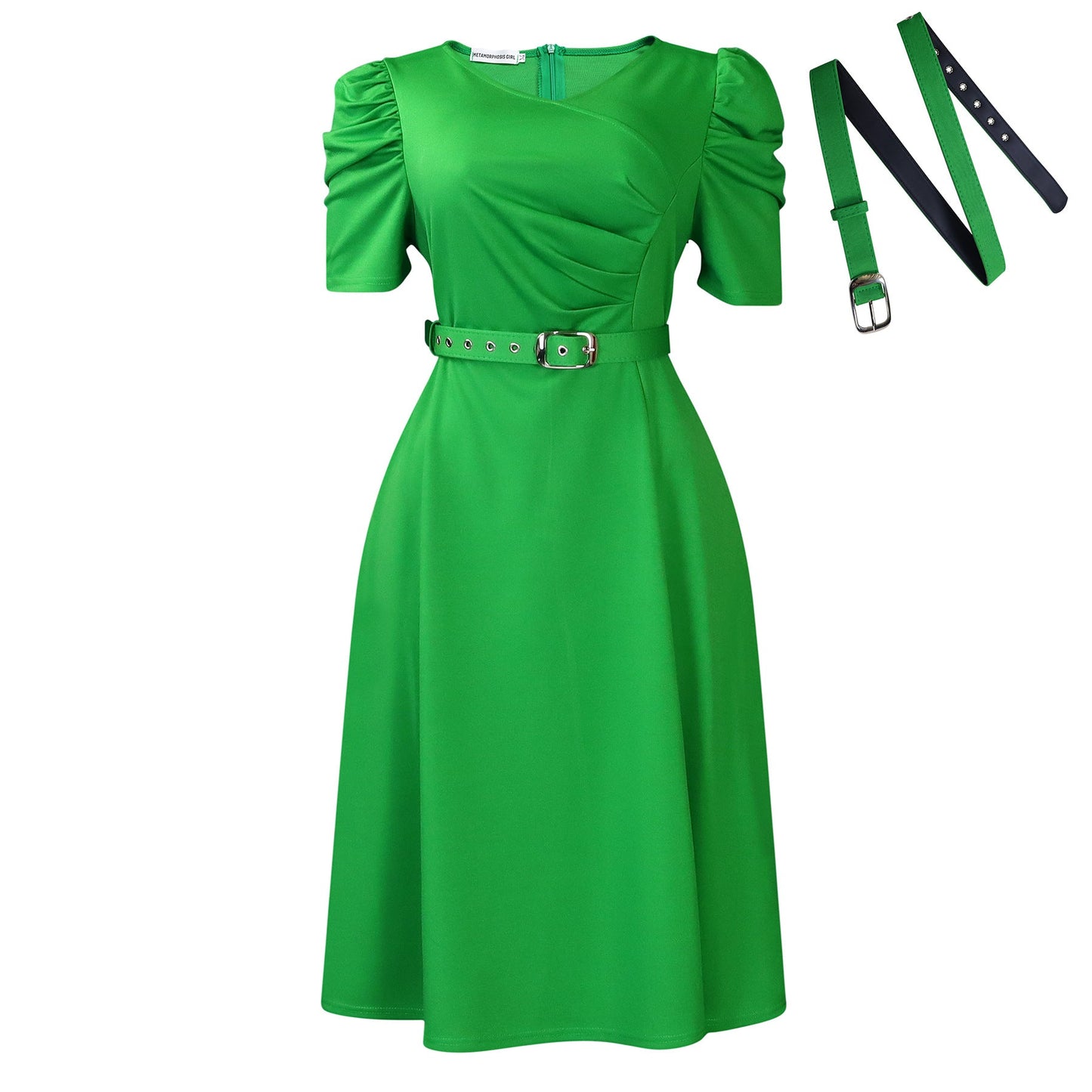 Elegant V-Neck Ruffle Maxi Dress With Belt