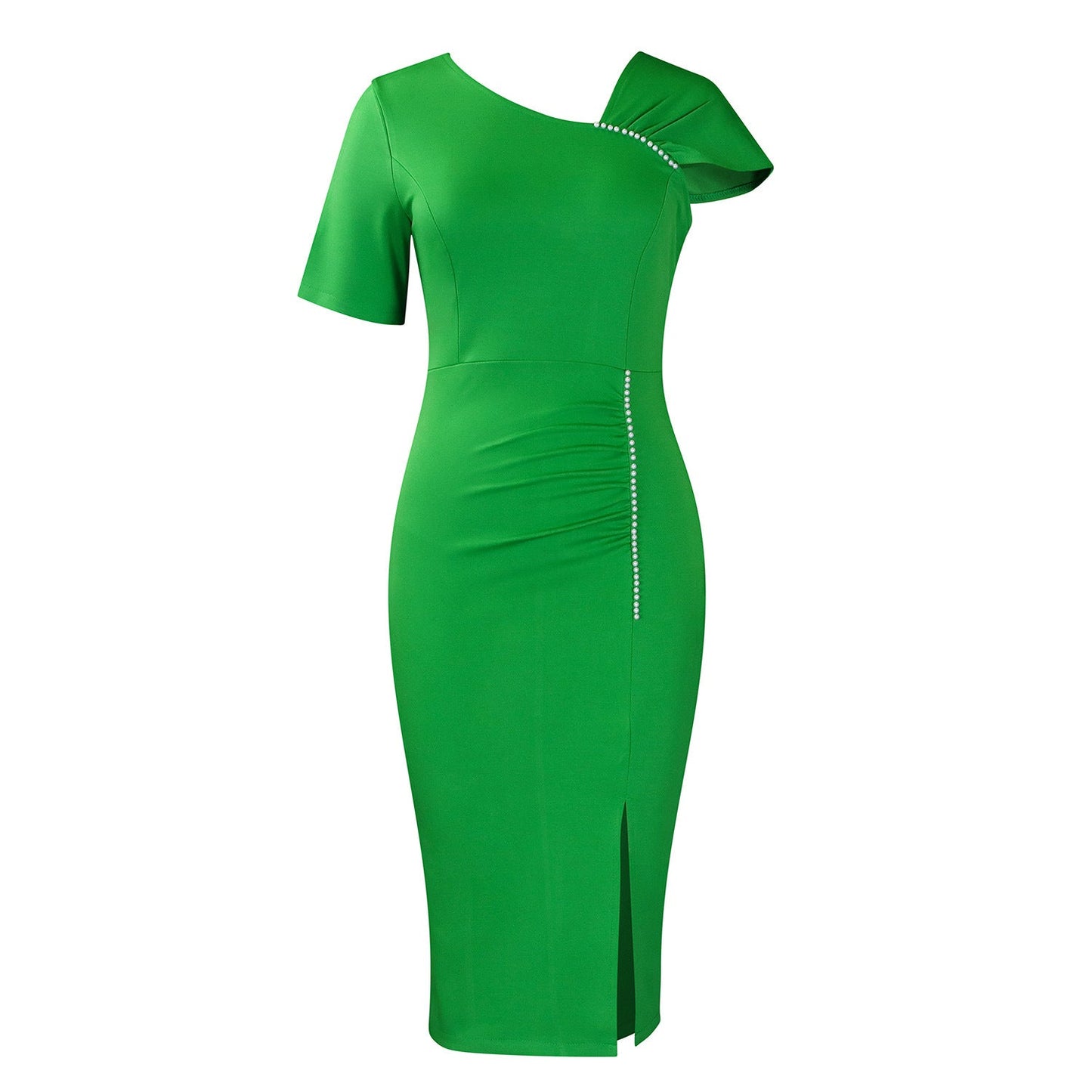 Elegant High-Waisted Pencil Skirt With Beads