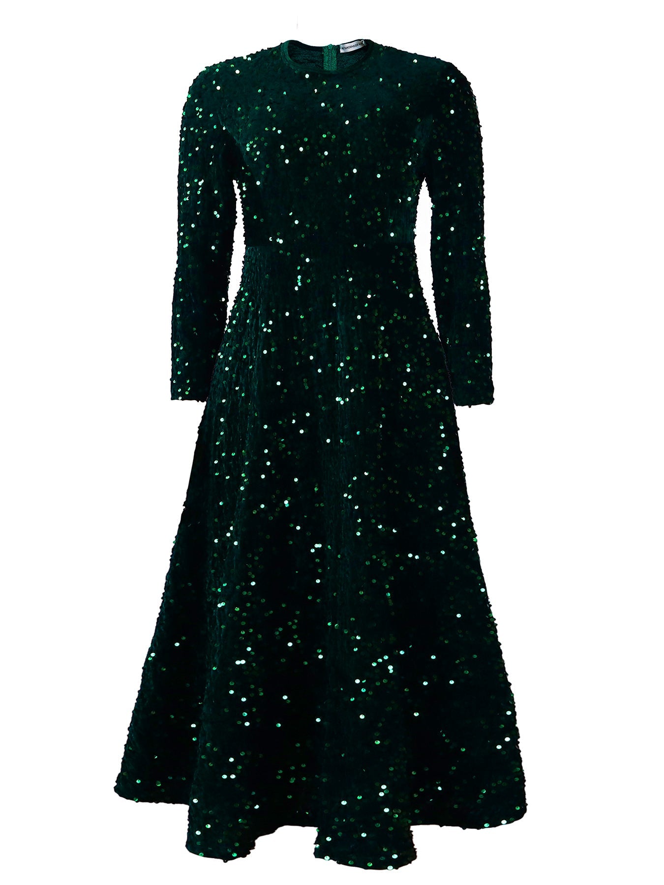 Elegant Long Sleeve Sequin A-Line Dress For Evening Events