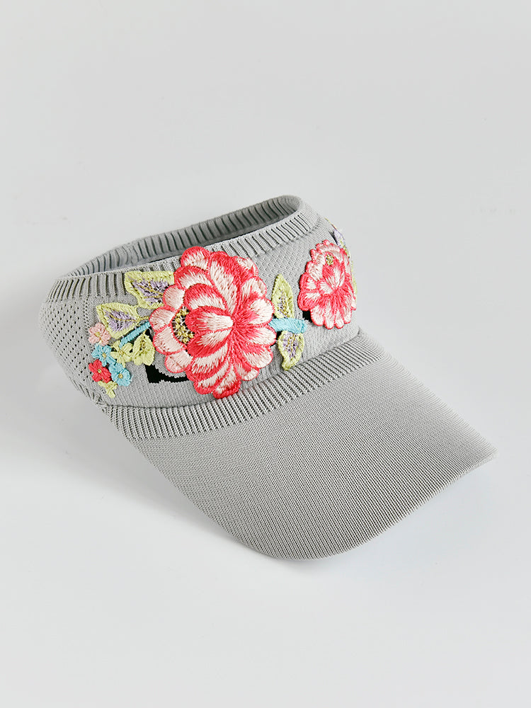 Sunshade Hat Women'S Spring And Summer National Embroidered Sunscreen Baseball Cap Outdoor Empty Top Sun Hat